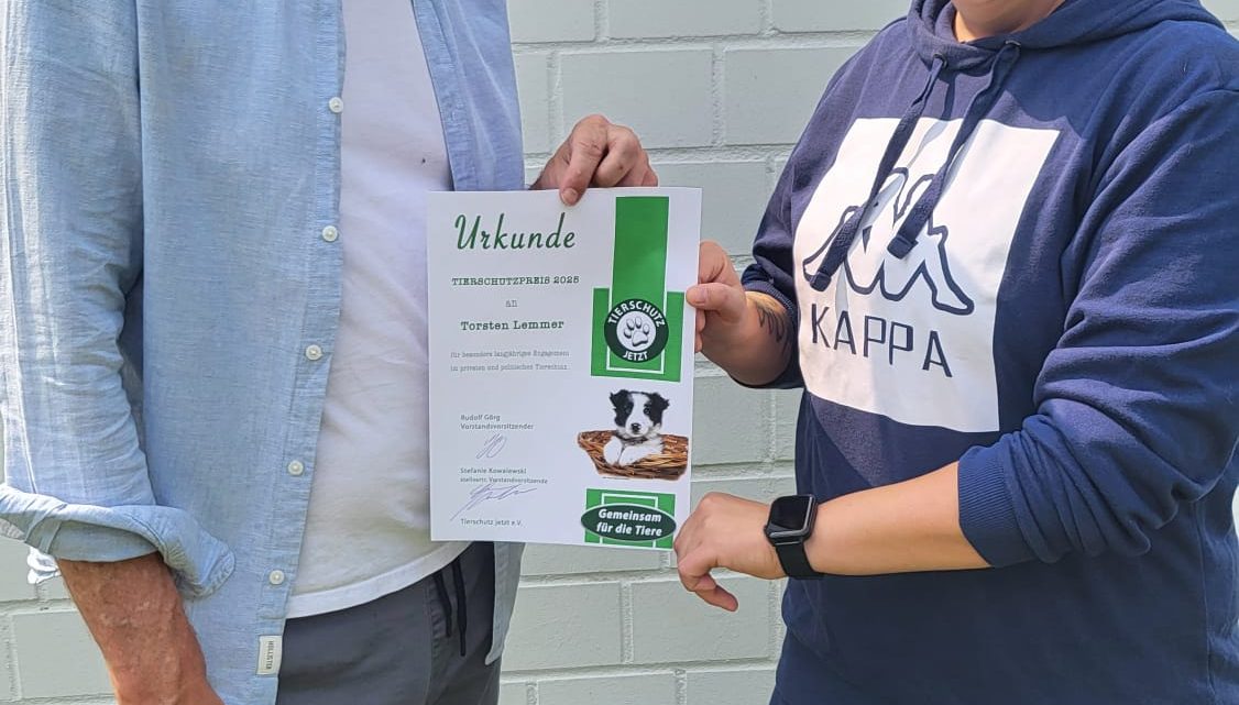 Tierschutzpreis für Torsten Lemmer